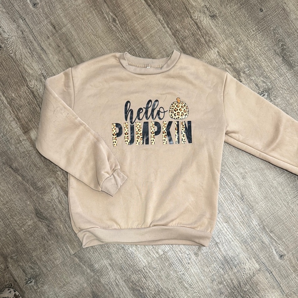 Hello Pumpkin Beige Sweatshirt